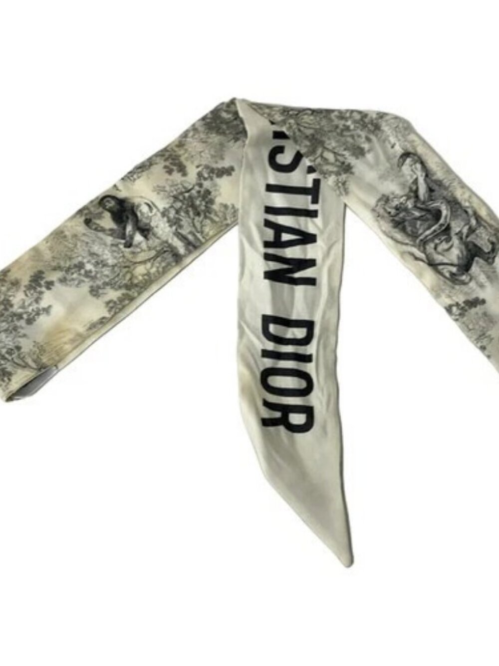 DIOR/ChristianDior White Gray Scarf